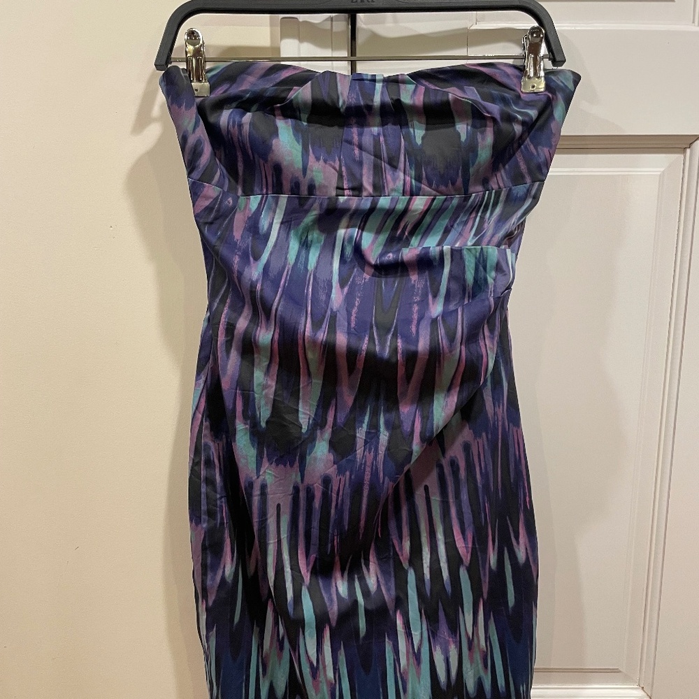 Karen Millen Multi/Purple Strapless Dress